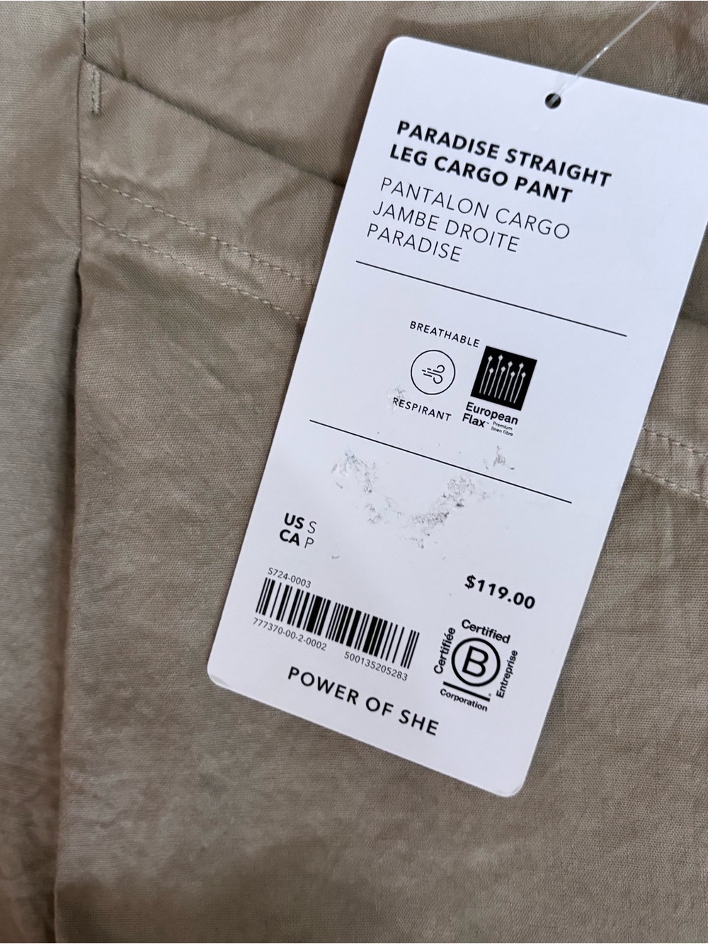Athleta Paradise Straight Leg Cargo Jumpsuit Pants in Light Tan - Picture 5 of 11